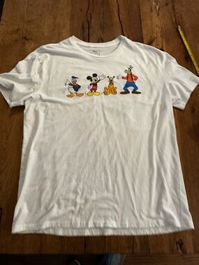 Disney Mickey And Friends Front and Back Graphic White Disney T-Shirt